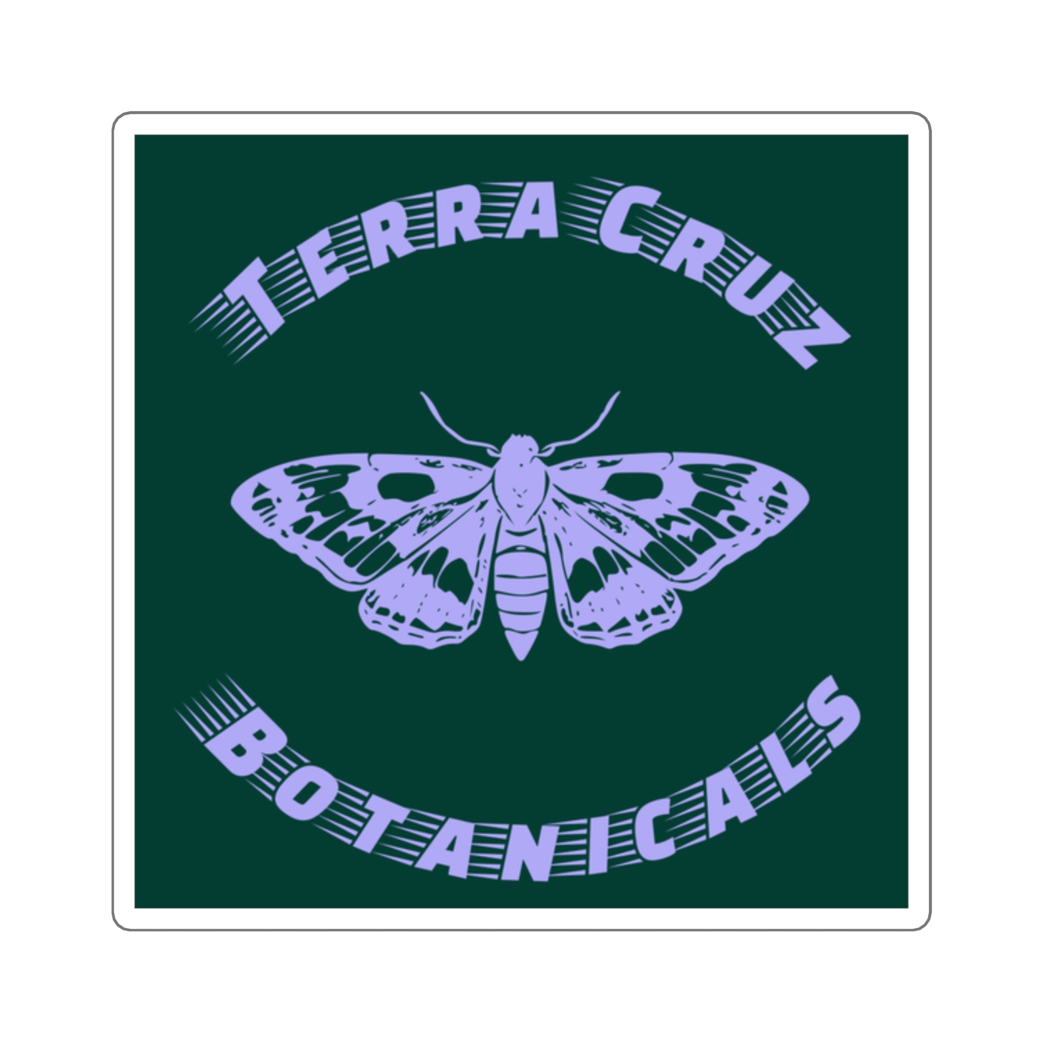 Terra Cruz Botanicals Moth Square Sticker — Botanical Logo Sticker